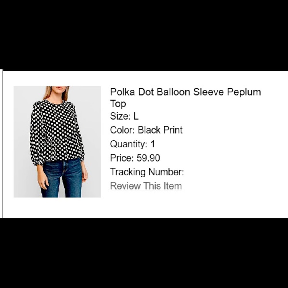 Express Dot Balloon Sleeve Peplum Top